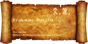Krakauer Matild névjegykártya